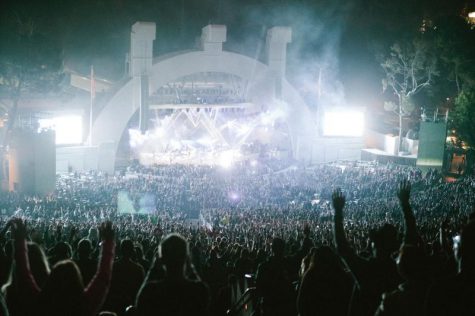 Hillsong United performing at the Hollywood Bowl