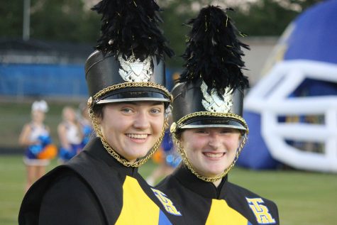 Hannah Hess and Kailyn Wilkey befor football game