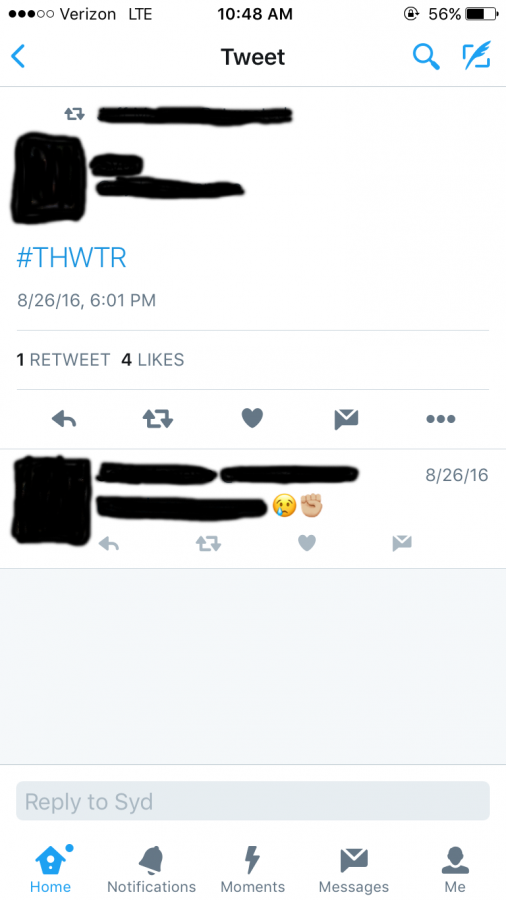 Tweet by an anonymous  student from a local rival school