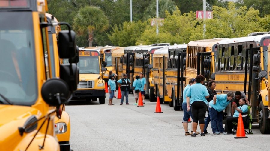 Buses evacuating residents in Charleston 
