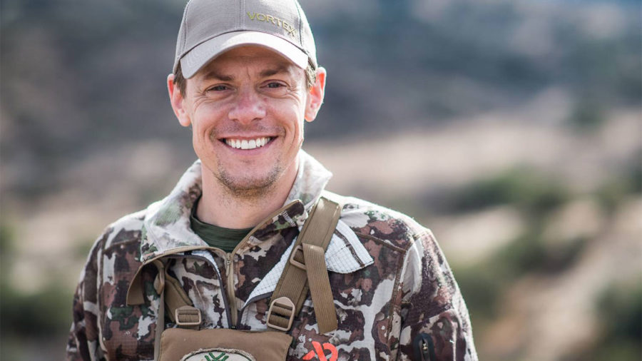 Host Steven Rinella cracks a smile during a hunt.